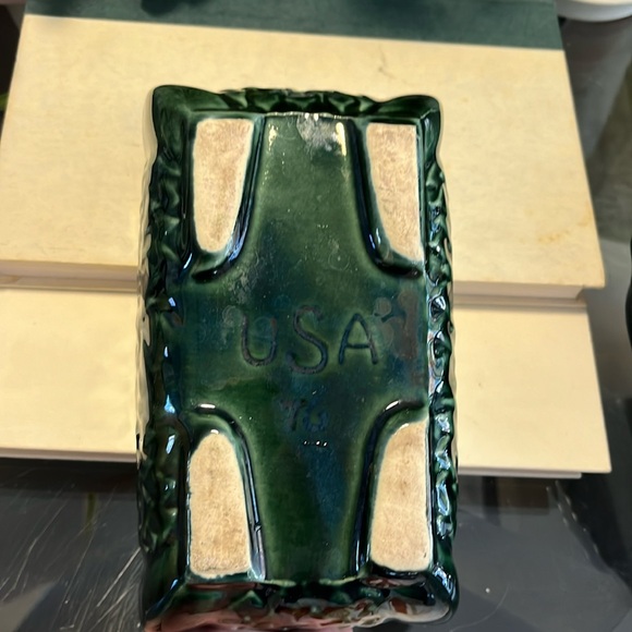 UNGEMACH VINTAGE POTTERY UPCO USA EMERALD GREEN TEAL #76 PLANTer Collectable - Picture 2 of 6